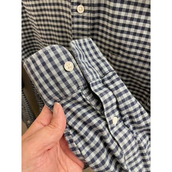 Faherty Blue and White Checkered Casual Button Down Shirt - Picture 8 of 12
